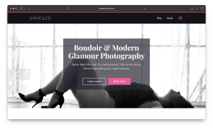 A screenshot of the UNVEILED home page with a message on top of a typicaly lovely UNVEILED photo